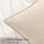 Beige Chenille Throw Pillow Covers Set of 2