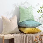 Beige Chenille Throw Pillow Covers Set of 2
