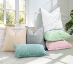 Beige Chenille Throw Pillow Covers Set of 2