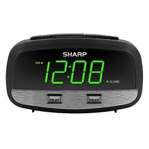 Bedside Alarm Clock with Dual USB Ports