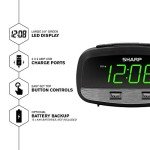 Bedside Alarm Clock with Dual USB Ports