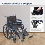 Blue Streak Folding Wheelchair with Desk Arms