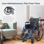 Blue Streak Folding Wheelchair with Desk Arms