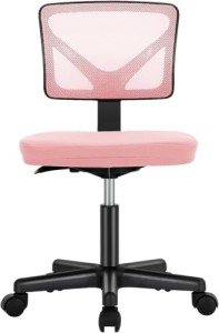Elegant Low-Back Pink Ergonomic Desk Chair