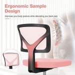 Elegant Low-Back Pink Ergonomic Desk Chair