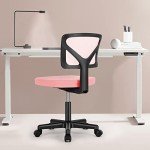 Elegant Low-Back Pink Ergonomic Desk Chair