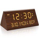 Kogonee Wooden Digital Alarm Clock with Dimmer