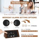 Kogonee Wooden Digital Alarm Clock with Dimmer