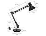 Bostitch Metal Swing Arm Desk Lamp, Black