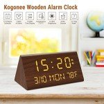 Kogonee Wooden Digital Alarm Clock with Dimmer