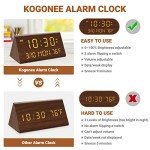 Kogonee Wooden Digital Alarm Clock with Dimmer