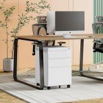 MIIIKO White 3-Drawer Rolling Filing Cabinet