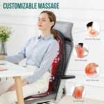 Snailax Heated Vibration Back Massager Seat Cushion