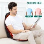 Snailax Heated Vibration Back Massager Seat Cushion