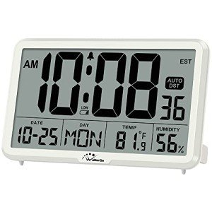 Large Digital Wall Clock with Temperature and Humidity