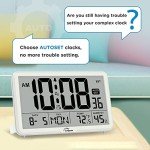 Large Digital Wall Clock with Temperature and Humidity