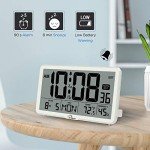 Large Digital Wall Clock with Temperature and Humidity