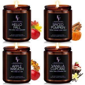 Cozy Winter Scented Candles Set, 4 Pack