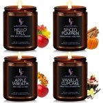 Cozy Winter Scented Candles Set, 4 Pack