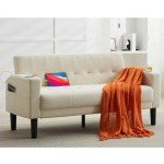 Mid-Century Modern Loveseat with USB and Cupholders