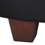 Large Tufted Black Faux Leather Storage Ottoman