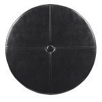 Large Tufted Black Faux Leather Storage Ottoman