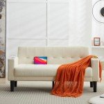Mid-Century Modern Loveseat with USB and Cupholders