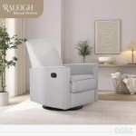 Grey Upholstered Raleigh Glider Rocking Chair