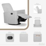 Grey Upholstered Raleigh Glider Rocking Chair