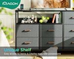 7-Drawer Dresser with Charging Station - Dark Grey