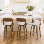 Mid Century 26" Counter Height Bar Stool Set