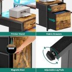L Shaped Reversible Desk with Drawers & LED Lights