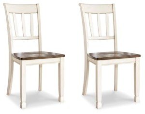Ashley Signature White & Brown Dining Chair