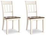 Ashley Signature White & Brown Dining Chair
