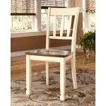 Ashley Signature White & Brown Dining Chair