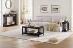 ChooChoo Black Wood Coffee Table with Shelf