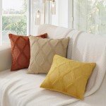Rust Faux Fur Throw Pillow Covers - Set of 2