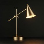 Matte Brass Adjustable Desk Lamp with Rotary Switch