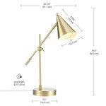 Matte Brass Adjustable Desk Lamp with Rotary Switch