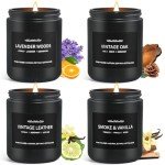 Men's Scented Candle Set - 4 Unique Scents