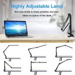 Adjustable LED Desk Lamp with Clamp and Swing Arm