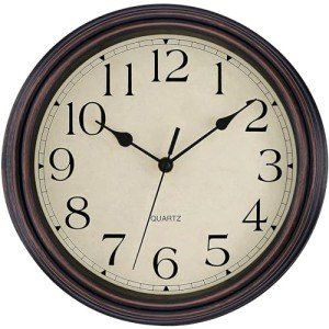Foxtop Retro Silent Quartz Wall Clock - 12 Inch