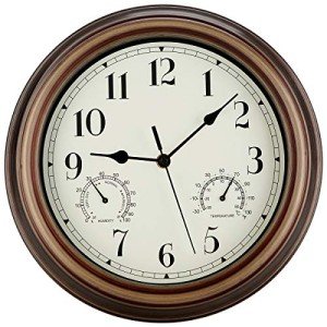 12 Inch Waterproof Silent Wall Clock with Extras