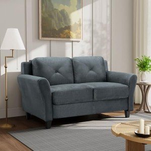 Harrington Dark Grey Loveseat by LifeStyle Solutions