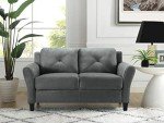 Harrington Dark Grey Loveseat by LifeStyle Solutions