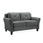 Harrington Dark Grey Loveseat by LifeStyle Solutions