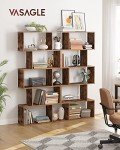 VASAGLE 5-Tier Rustic Brown Bookcase & Room Divider