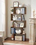 VASAGLE 5-Tier Rustic Brown Bookcase & Room Divider