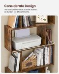 VASAGLE 5-Tier Rustic Brown Bookcase & Room Divider