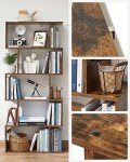 VASAGLE 5-Tier Rustic Brown Bookcase & Room Divider